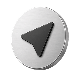 3D decorative arrow icon for sending, displayed on the contact us page